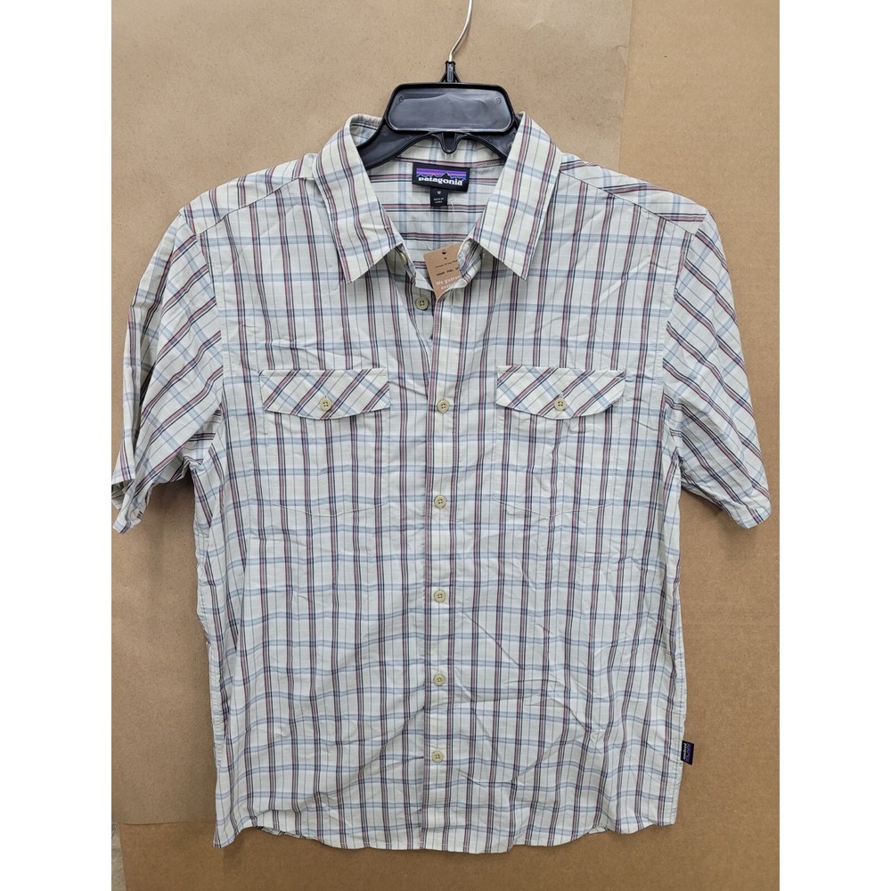 Patagonia Men's Pieman 54040 Short Sleeve Button Up Shirt El Cap Khaki Sz M